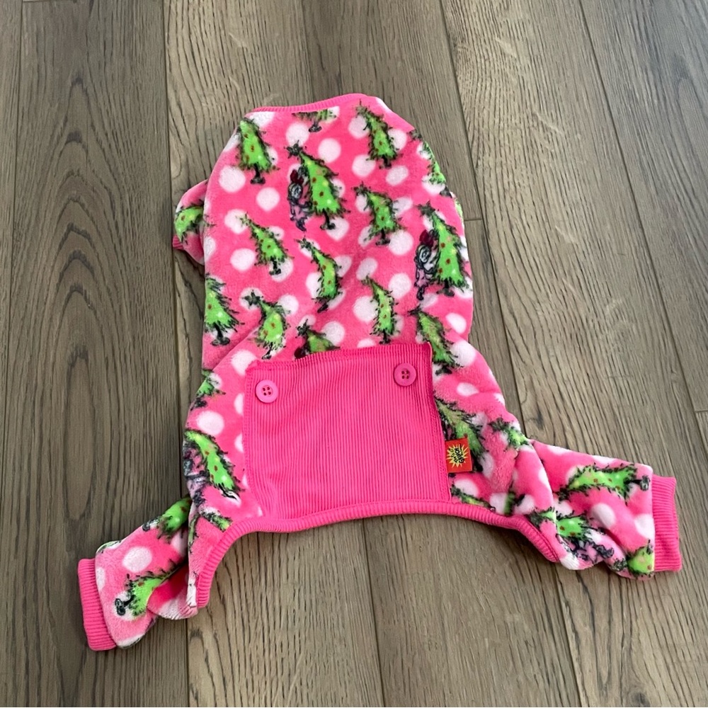 Christmas Themed “The Grinch” Flannel Pet / Dog Pajamas Size Small‎